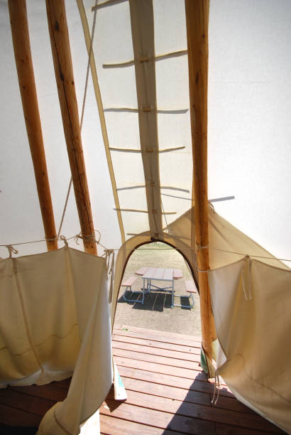 istock Tipi view of picnic table 1394330914