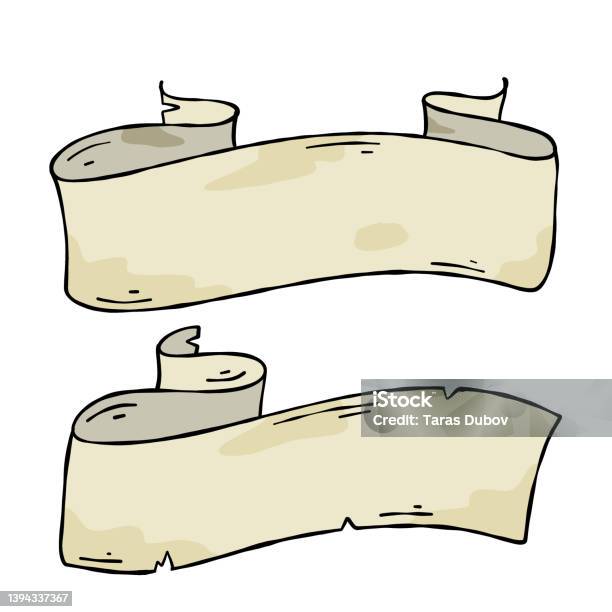 Old Paper Blank Papyrus For The Text Ancient Document Sketch Cartoon ...