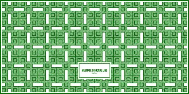 Vector illustration of green rectangel with multiple thin diagonal line pattern