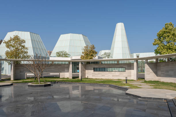 Modern architecture and stone square in the sun