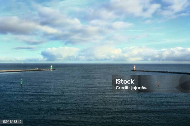 Beacons And Buoys At The Entrance To The Port Of Rostock Germany Stock Photo - Download Image Now