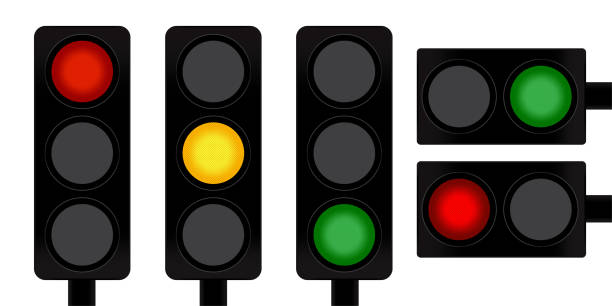 istock Black traffic lights on light background. Sign forbidden. Vector illustration. stock image. 1394348435