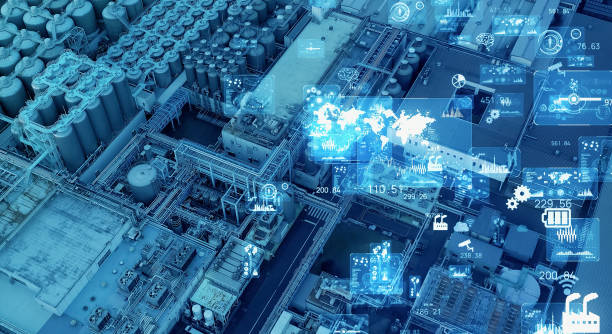 istock Industrial technology concept.  Digital transformation. IoT (Internet of Things). ICT (Information Communication Technology). 1394351117