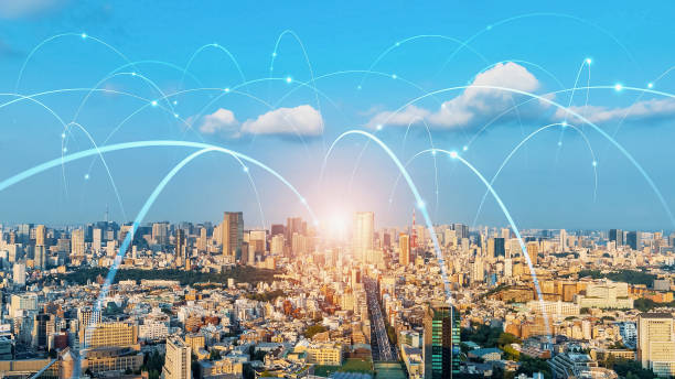 istock Smart city and communication network concept. 5G. IoT (Internet of Things). Telecommunication. 1394352343