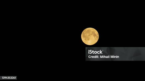 Huge Moon In The Night Black Sky Stock Photo - Download Image Now - God, Moon, Above
