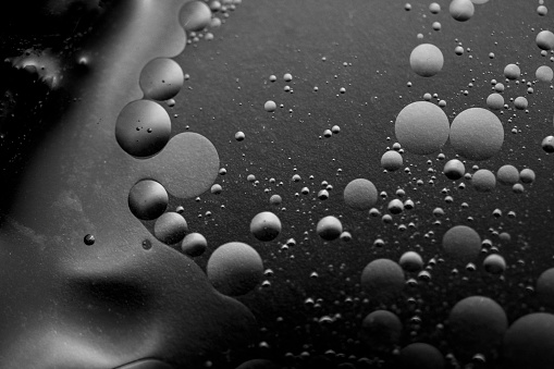 Abstract oil and water bubbles with rough texture