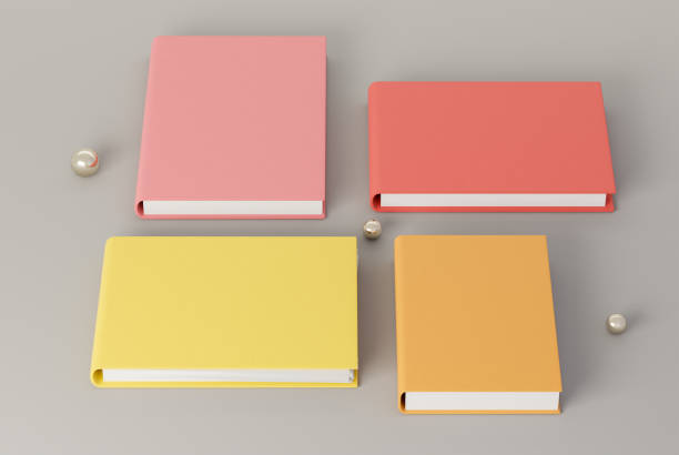 istock Colorful photorealistic book mockup on light grey background. 1394354320
