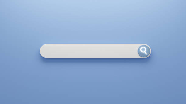 istock Realistic search bar on blue background search form template 1394355284
