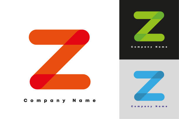 красочная буква z векторный дизайн логотипа - letter z stock illustrations