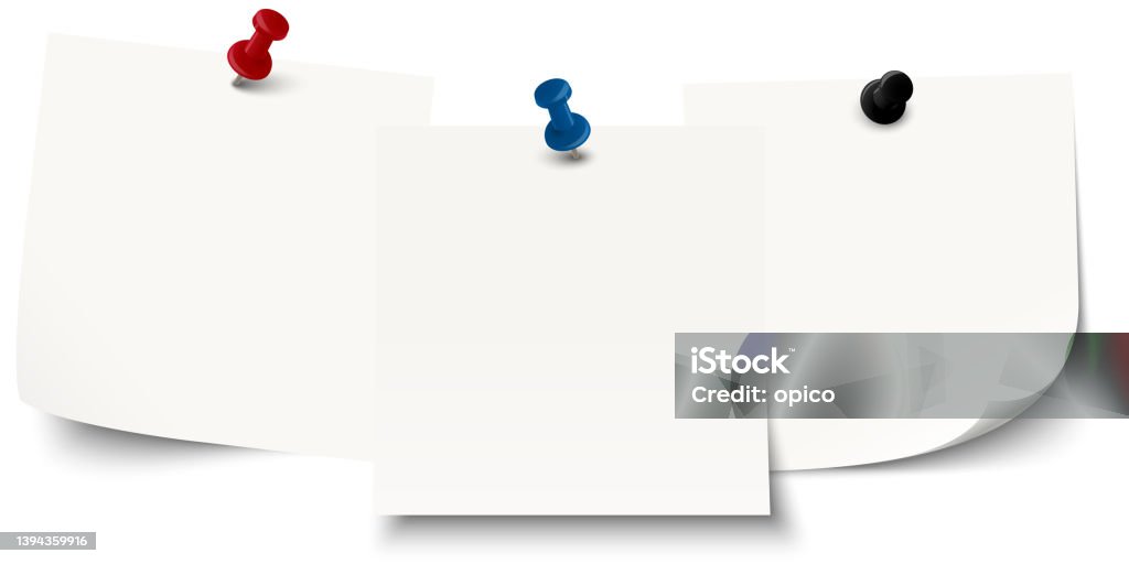 Note Pin Needle Sticky Notes With Colored Pin Needles Stock Illustration - Download ...