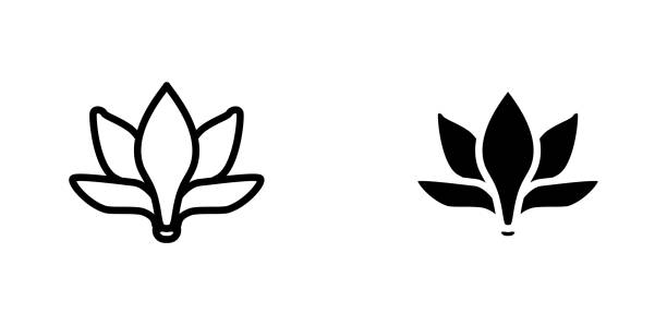 illustrations, cliparts, dessins animés et icônes de icône magnolia , illustration vectorielle - magnolia