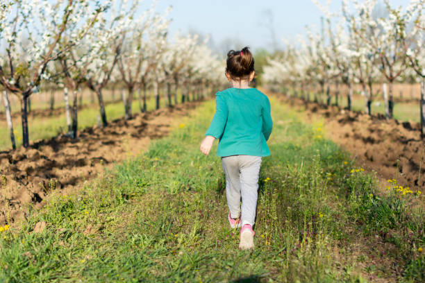 istock Girl walking through orchard 1394364524