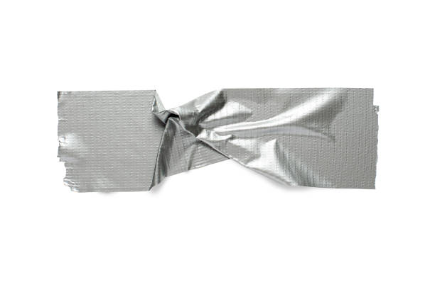 istock Grey metal adhesive tape. Isolated on a white background. 1394366826