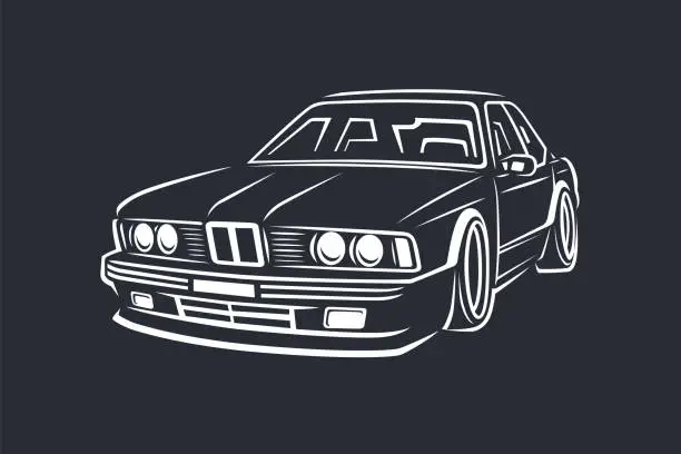 Vector illustration of Car emblem. Custom racing.