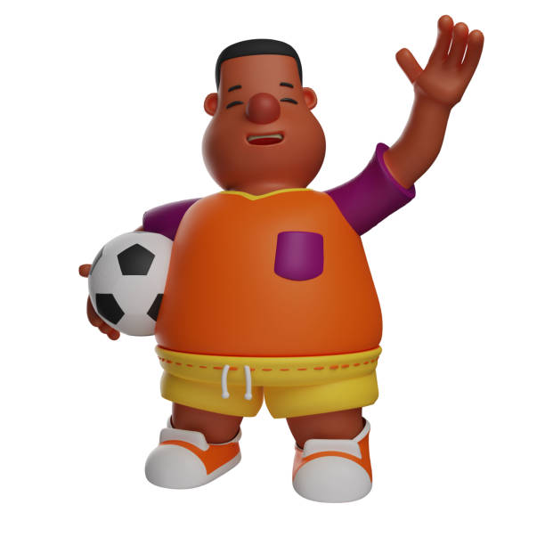 istock 3D Big Boy Cartoon Illustration having a big smile 1394368688