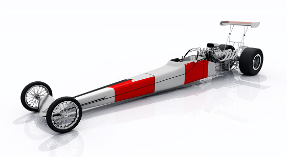 Computer generated 3D illustration with a dragster car