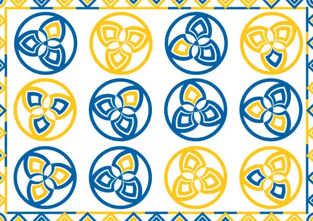Vector illustration of Yellow and blue pattern
