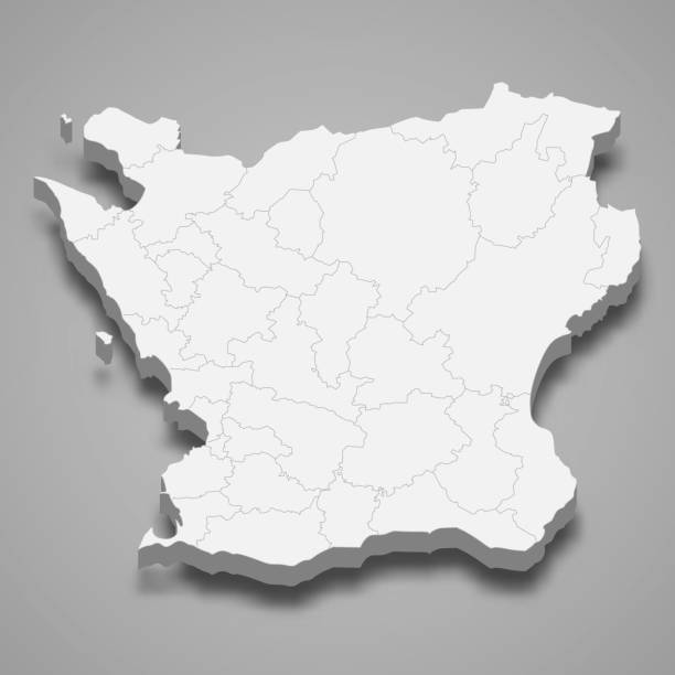 istock 3d isometric map of Skane is a county of Sweden, 1394373053