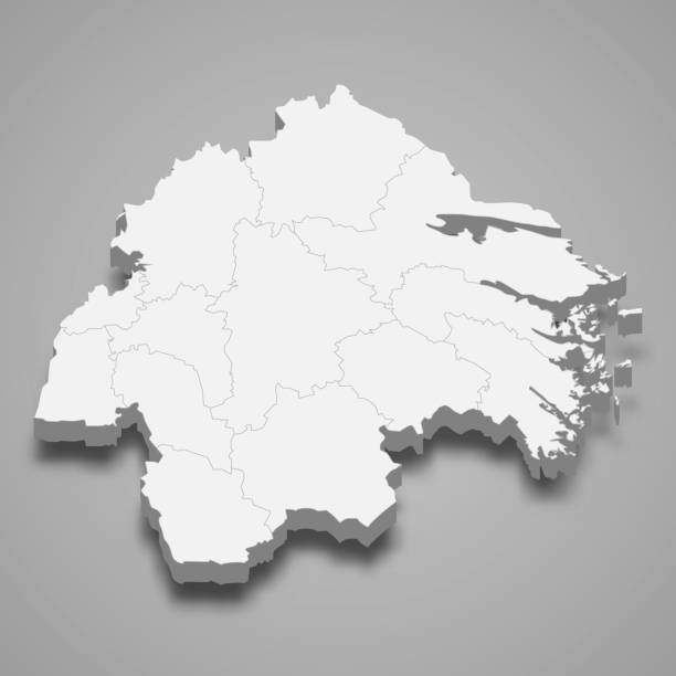 istock 3d isometric map of Ostergotland is a county of Sweden, 1394373056