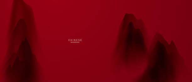 istock modern design vector illustration of a gorgeous chinese ink landscape painting 1394376221