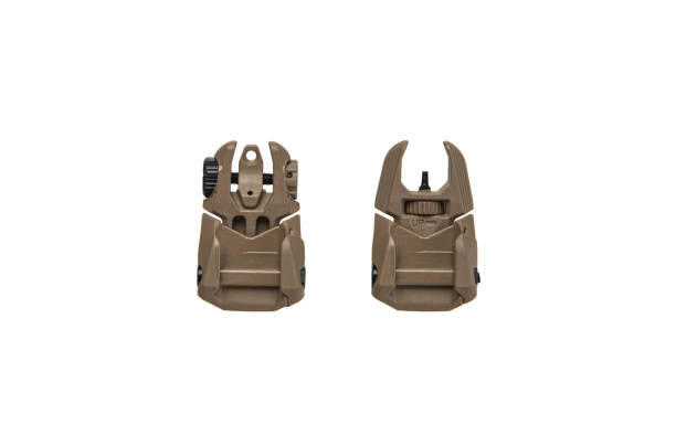 istock Modern folding mechanical sights for weapons. Device for conducting sighting short distances. Isolate on a white background. 1394377500