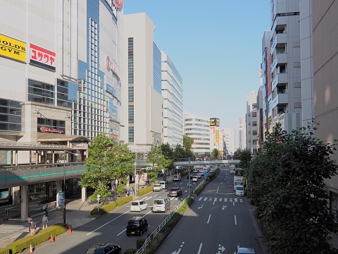 Tokyo,Japan.October 2021:Tachikawa is a famous place on the outskirts of Tokyo. A downtown area close to Yokota Air Base.