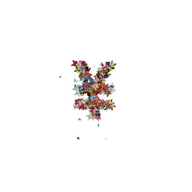 istock Colored Spring Butterfly Typeface the character YEN 1394380269