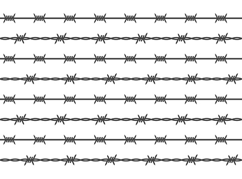 Barbed wire seamless vector set