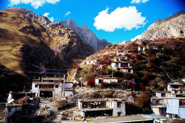 istock Nun Khangtsen(dormitory)  on the hillside behind the Drigung Monastery 1394380631