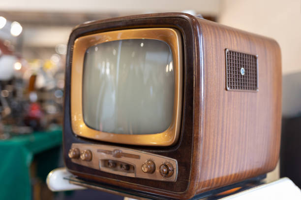 istock Antique Black and White TV set with Cathode Ray Tube 1394380712