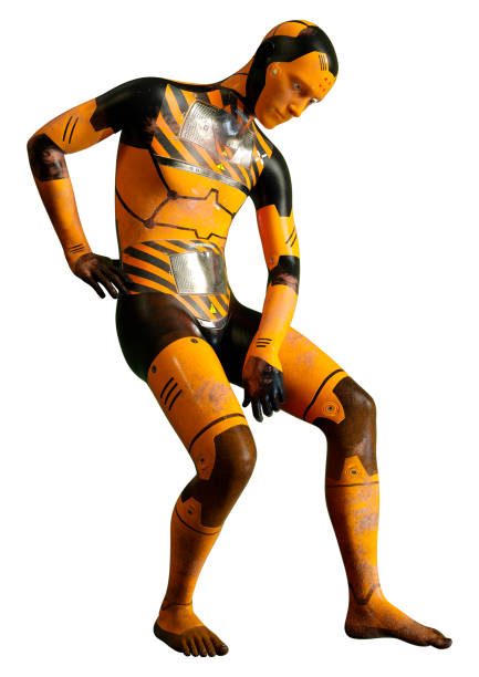 Beautiful Alien Female Lying Down Amid Cloths