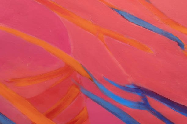 Paint on Canvas: Abstract Art in Red, Blue and Orange Hues - Background