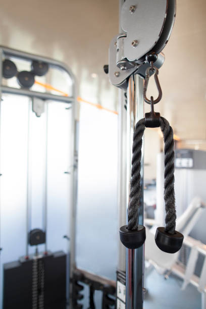 istock Weight lifting exercise equipment in gym 1394385811