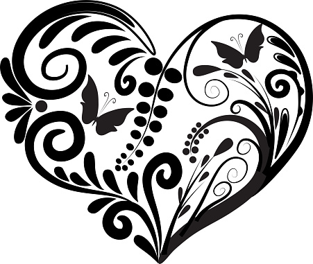 vector drawing heart shape design