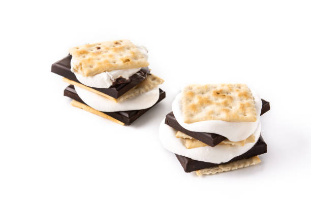 istock Homemade smores isolated on white background 1394388944
