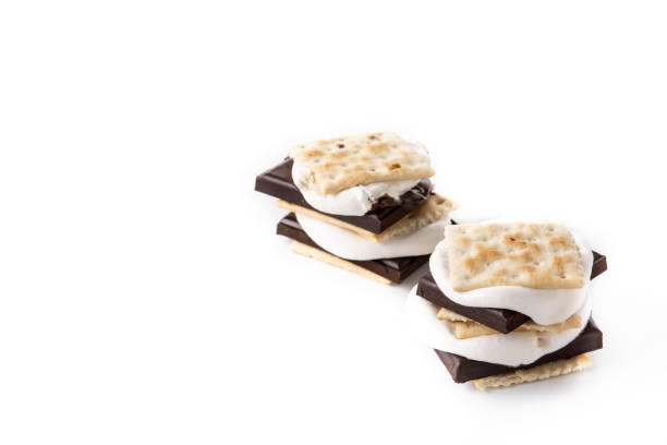 istock Homemade smores isolated on white background 1394389029