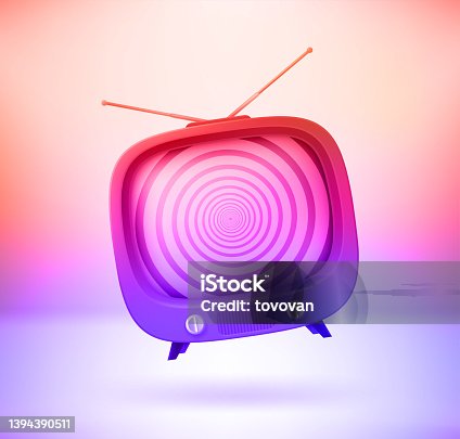 istock Video broadcast concept with holographic effect. 3d vector illustration 1394390511