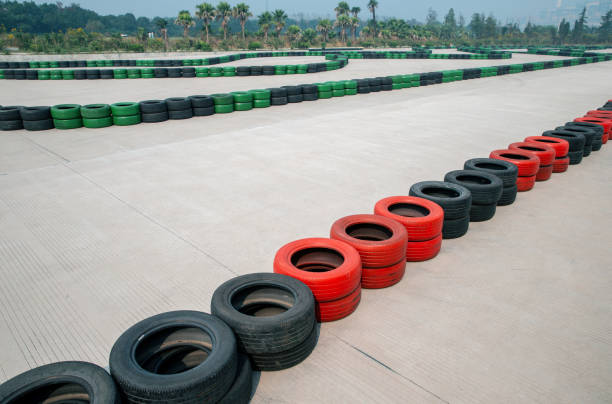 Part of a racing track, red and white borders are visible.