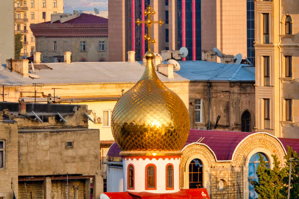 Golden dome of the Church of Michael Archangel, Baku, Azerbaijan