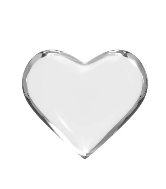 istock Glass Heart icon isolated on white background. 3D illustration. 1394396345