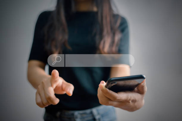 istock People use smartphones to search for information on the Internet, cloud storage, database applications, automate tasks, big data, and business processes. 1394397695