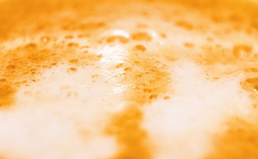 Close up, macro photo of a Cappuccino , coffee foam.
