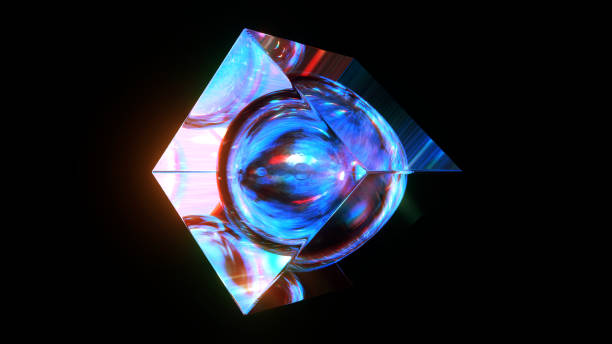 istock 3d rendered abstract cube with detailed reflection and dispersion 1394399100