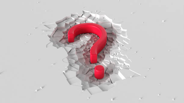 istock Large Red Question mark minimalist animation with impact effect on white background 3d render 1394399320