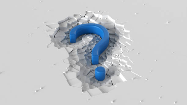 istock Large Blue Question mark minimalist animation with impact effect on white background 3d render 1394400839