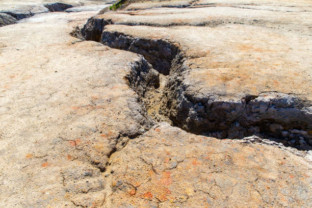 istock Environmental pollution from clay mining. View from above. Martian landscape 1394402007