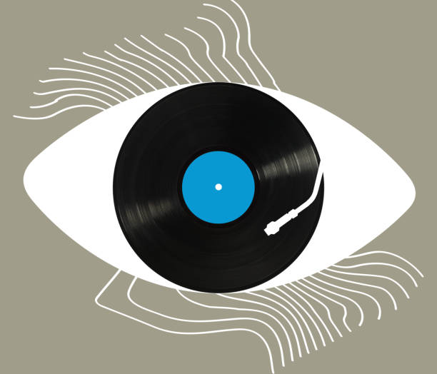 istock Contemporary art collage with retro vinyl disc isolated over light background. Concept of ideas, aspiration, imagination. Design for card, magazine cover 1394402012