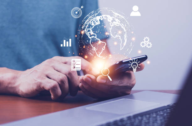 istock Businessman using mobile smart phone. Business global internet connection application technology and digital marketing, Financial and banking, Digital link tech, big data. 1394404701