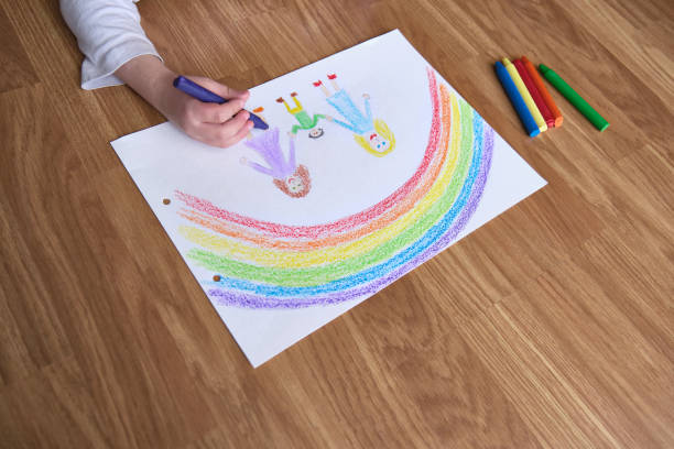 istock Child's hand drawing on floor 1394414916