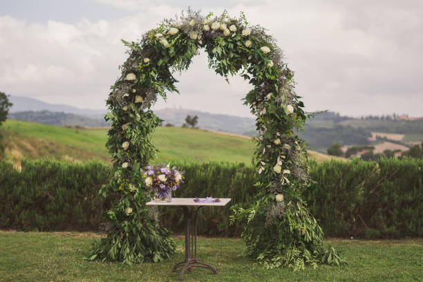 istock Modern European wedding ceremony decoration. 1394415827